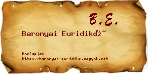Baronyai Euridiké névjegykártya